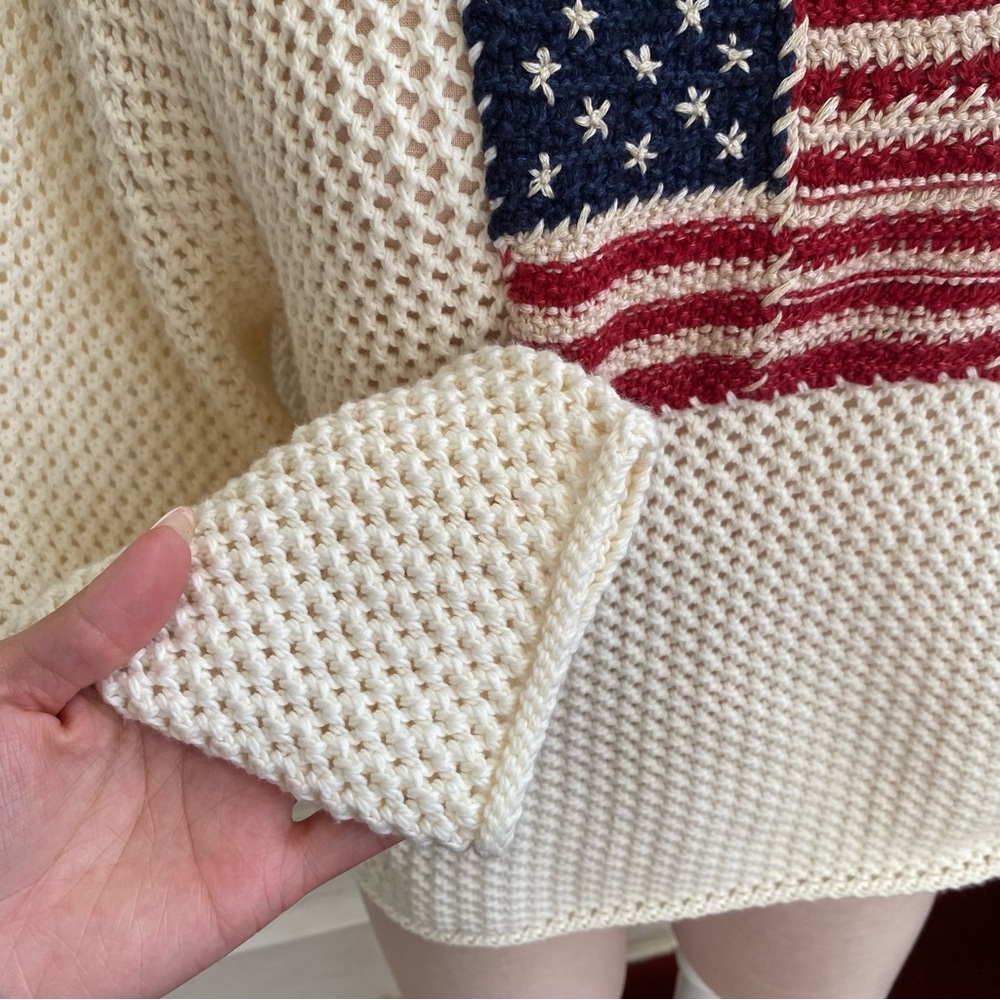 Ralph Lauren Crotchet American Flag Sweater - Picture 10 of 12